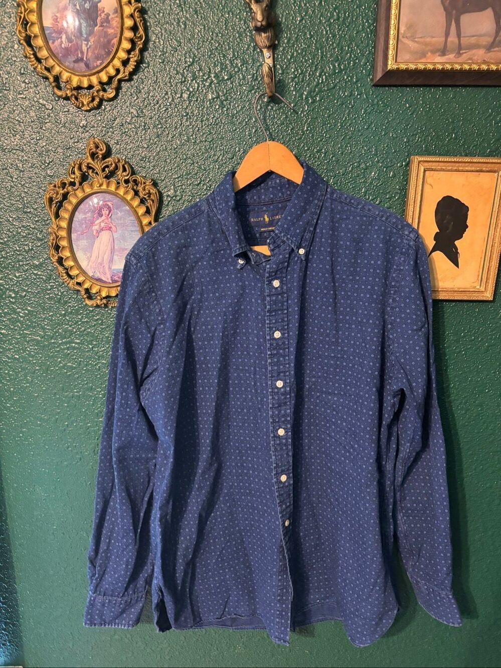 Polo Ralph Lauren Men’s Blue Indigo Oxford Button Down Shirt Sz XL